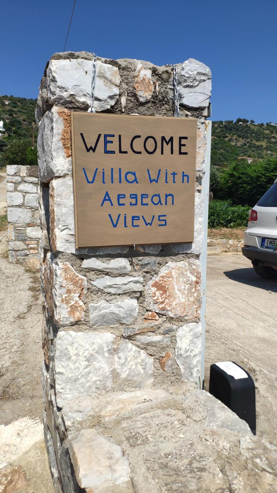 Villa With Aegean Views Akhladherí Exterior foto